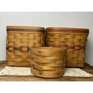 Vintage Carnation Baskets Craft Lot Damaged As-is Rustic Decor Longaberger Style